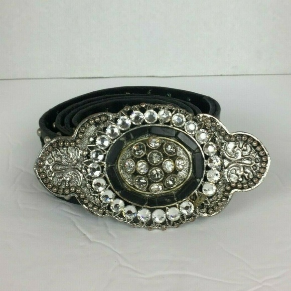 Black Women\'s Sequin Leather  Belt  6194 Size 34 main image 21